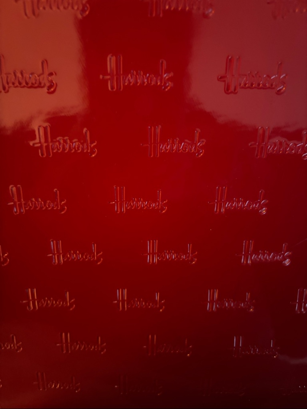 HARRODS OF LONDON RED PATENT LEATHER TOTE BAG 3COMPARTMENTS WITH MIDDLE ZIPPER - Picture 5 of 15